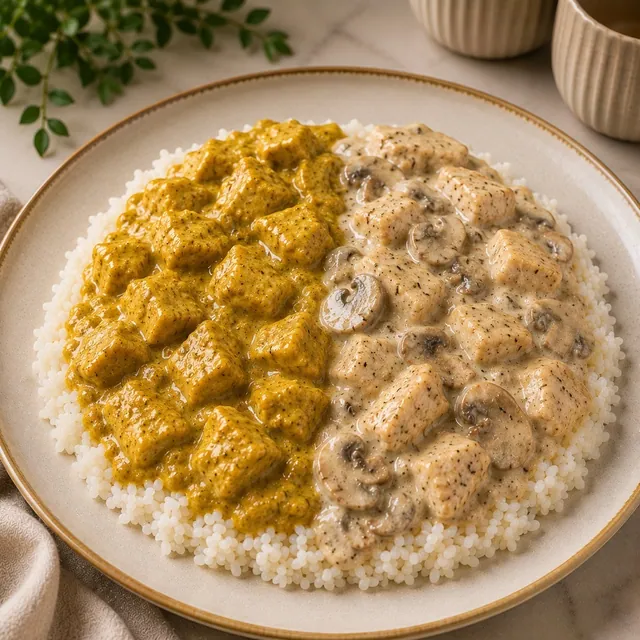 Köri-Kremantar Soslu Tavuklu Pilav